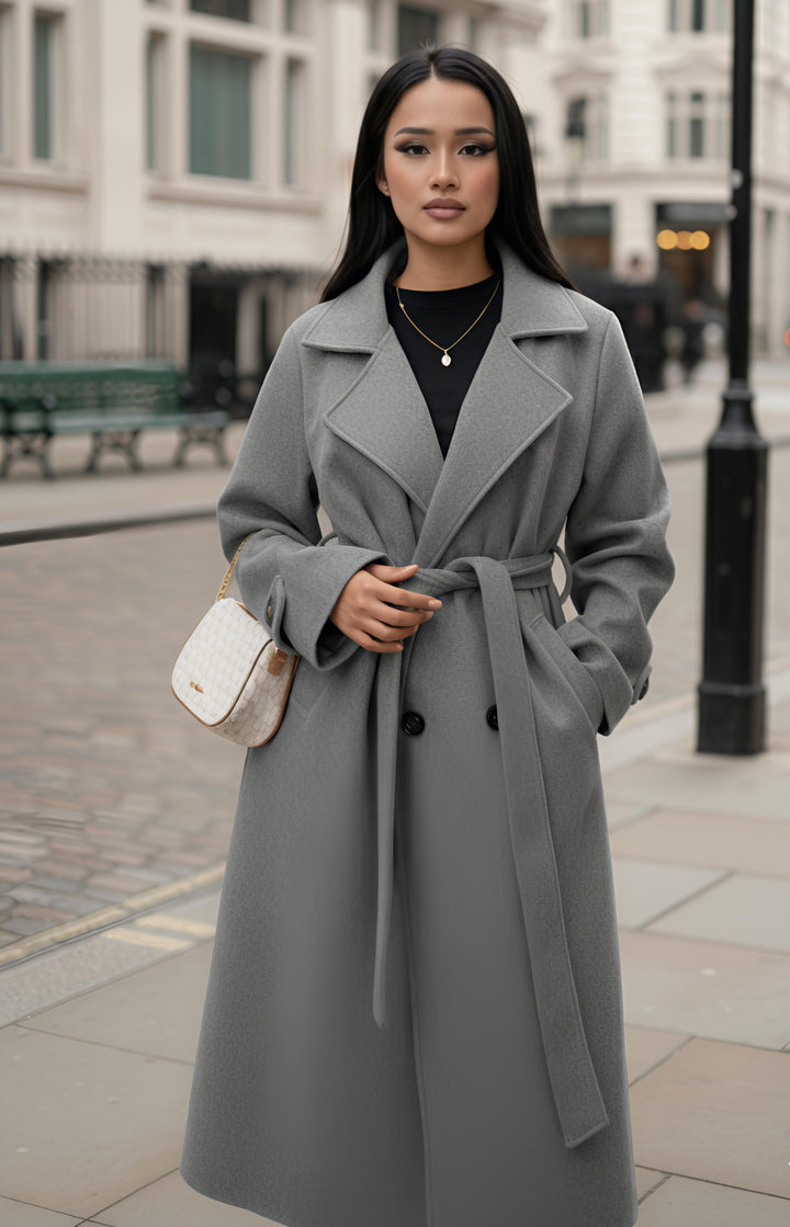 Mist House Premium Trench Coat-Double Lined With Pockets & Button on Sleeves One Size UK 6-16, 41 inches long Womenswear Outerwear Basic