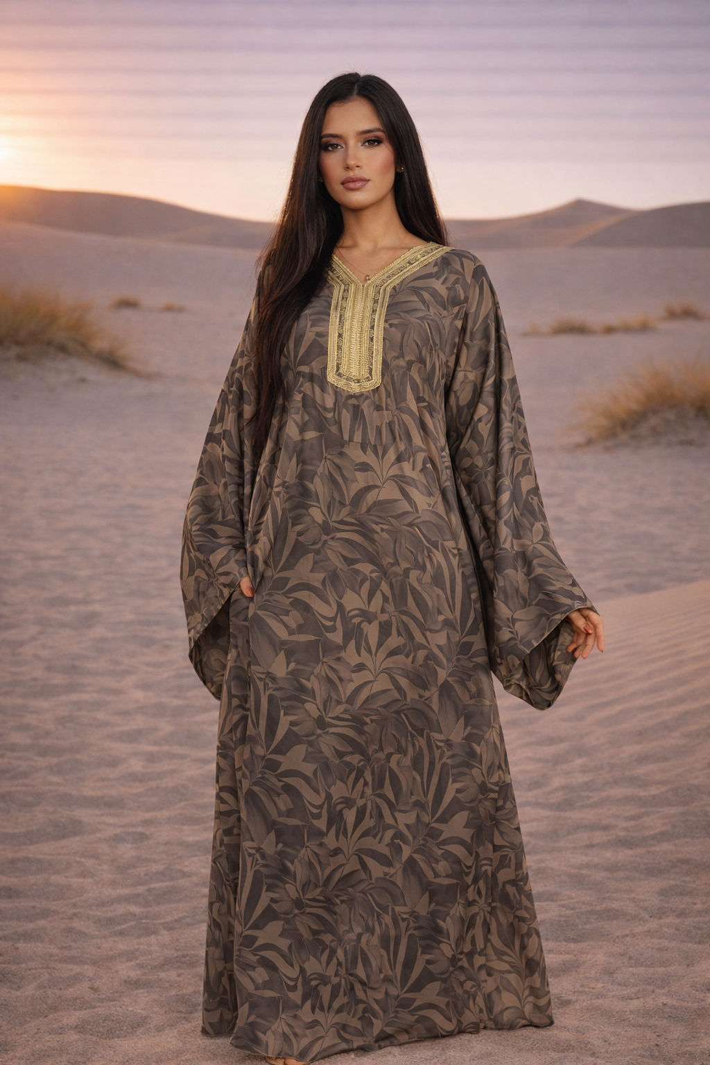 MH Darul Baida Kaftan/Abaya, One Size UK 10-22, Length 54 inches, Chest Size 32 inches Inner Adjustable Drawstring