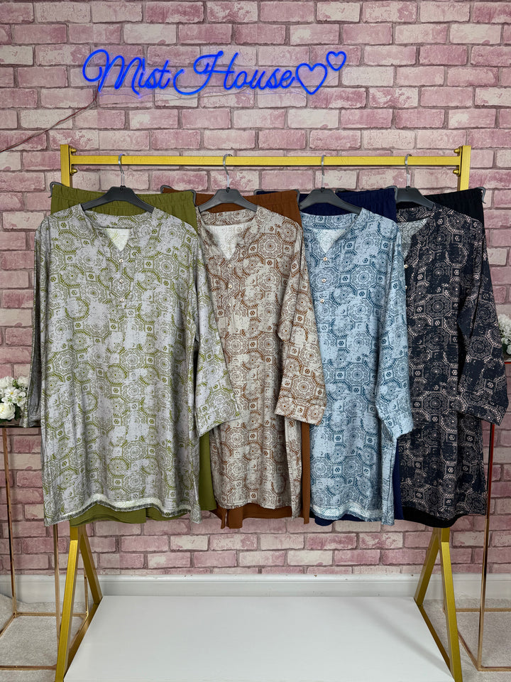 SARA Mist House Two piece Co-ord Set One Size Fits UK 8-18/20