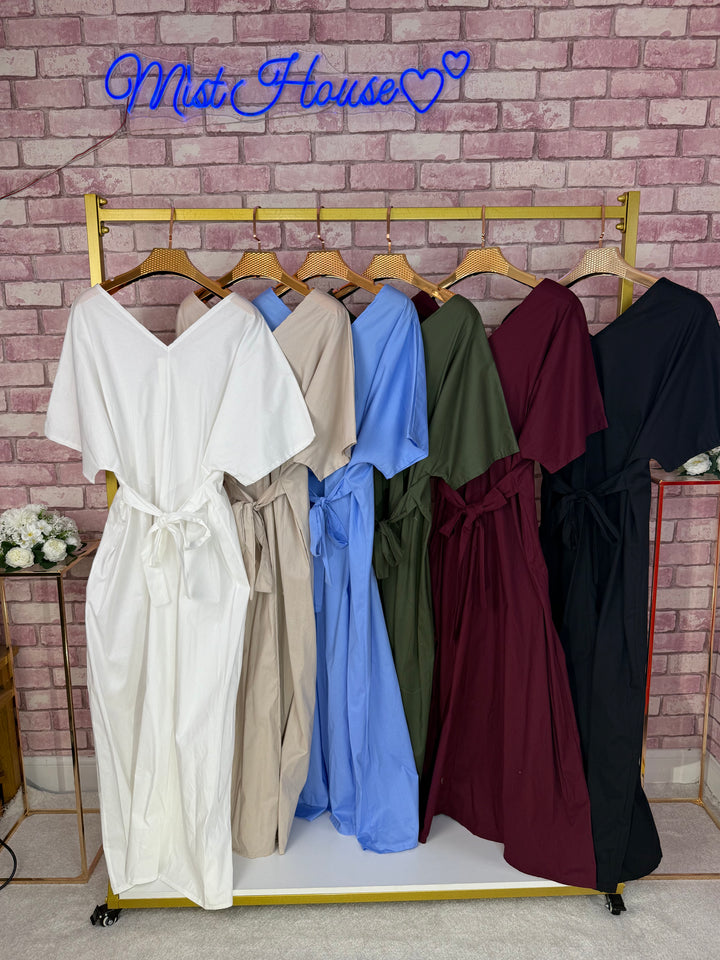 ALAYNA DRESS Mist House One Size UK 6- 14, LENGTH 54 INCHES, BUST SIZE 17 100 PERCENT COTTON