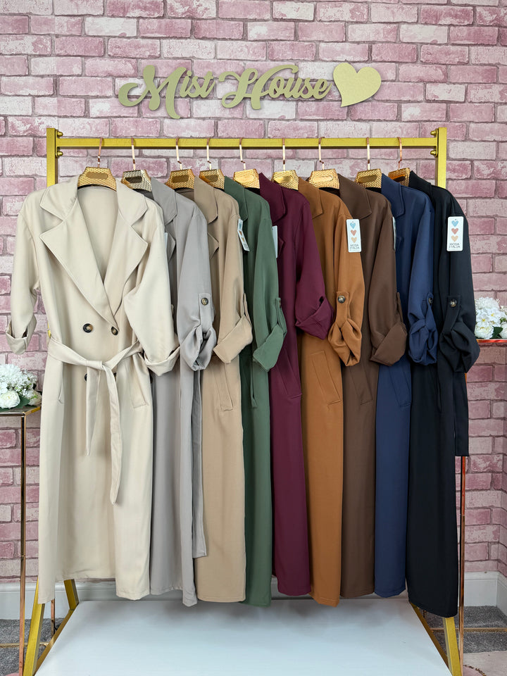 Mist House plain lightweight trench jacket coat button up casual coat Size 8-16, bust size 22 inches, length 45 inches Womenswear