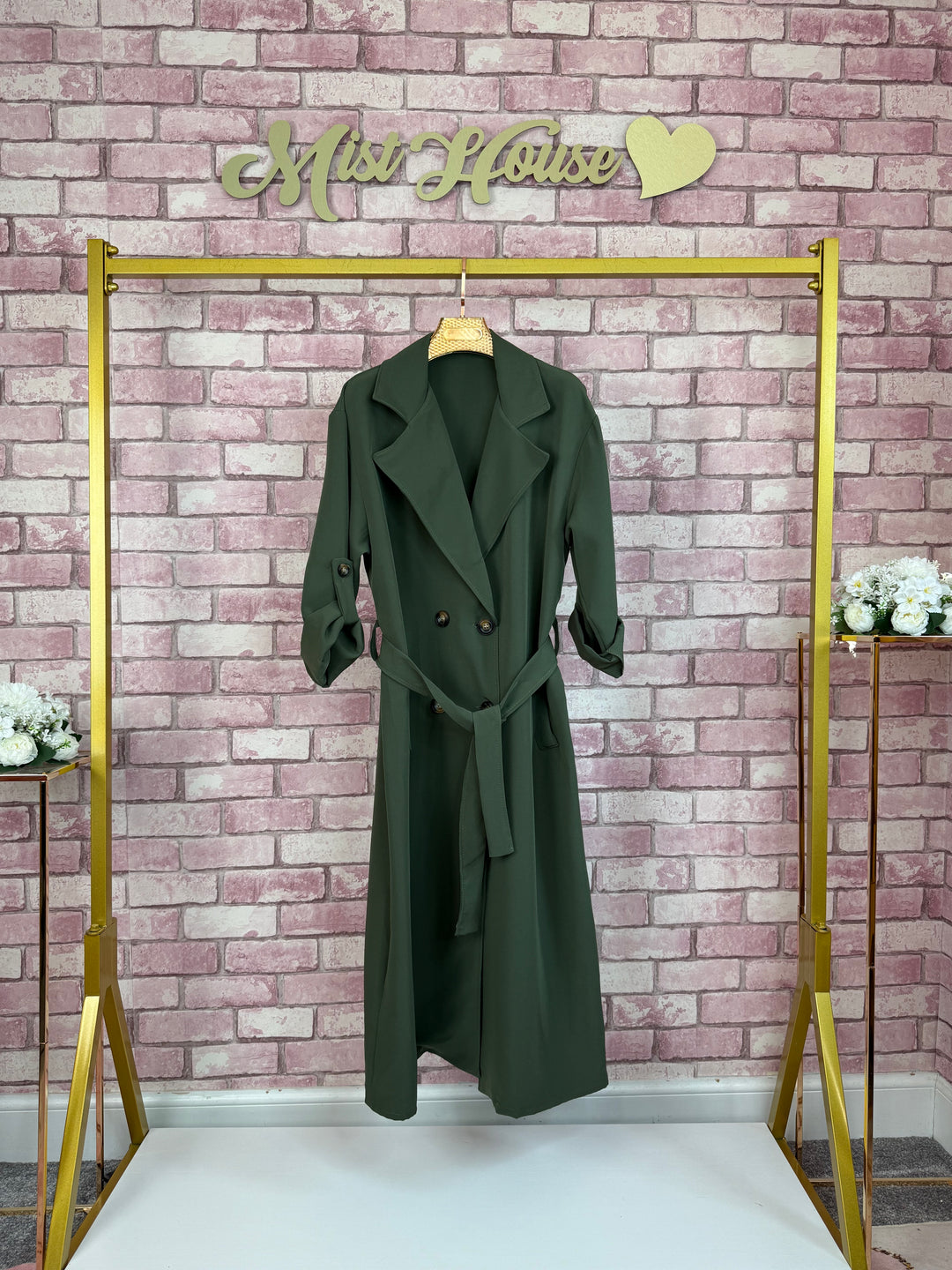 Mist House plain lightweight trench jacket coat button up casual coat Size 8-16, bust size 22 inches, length 45 inches Womenswear