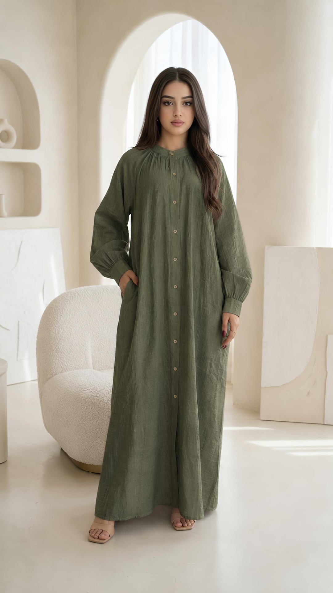 MH Viscose Floral Dress with Pockets, One Size UK 10-20, Dress Length 52 inches, Chest size 29,  Casual Womenswear Summer Maxi Basic Long Sleeve
