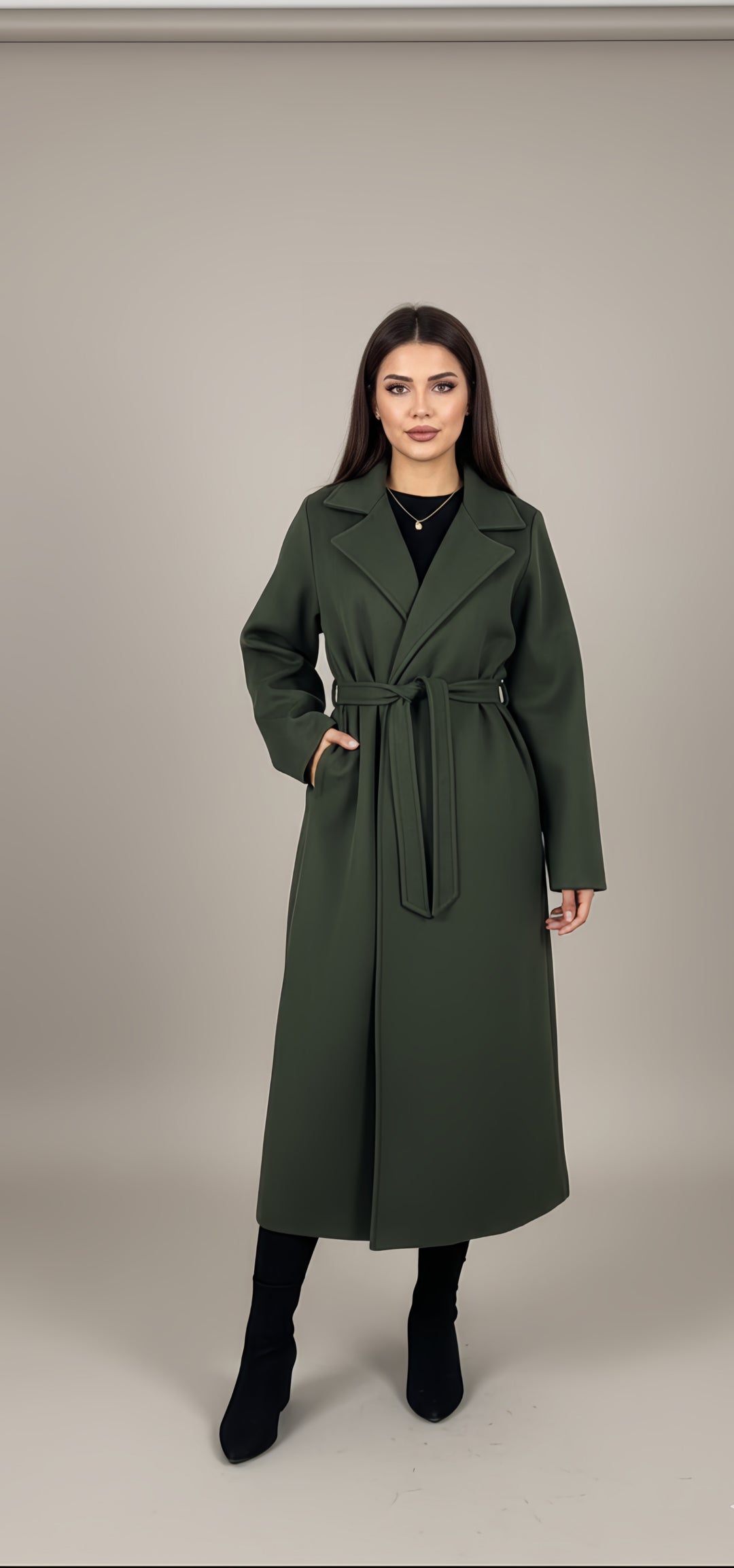MIST HOUSE Trench Coat with Pockets Plus Size Womenswear Jackets Tops Outerwear Basic Long Sleeve (Uk One size 10 to 20)