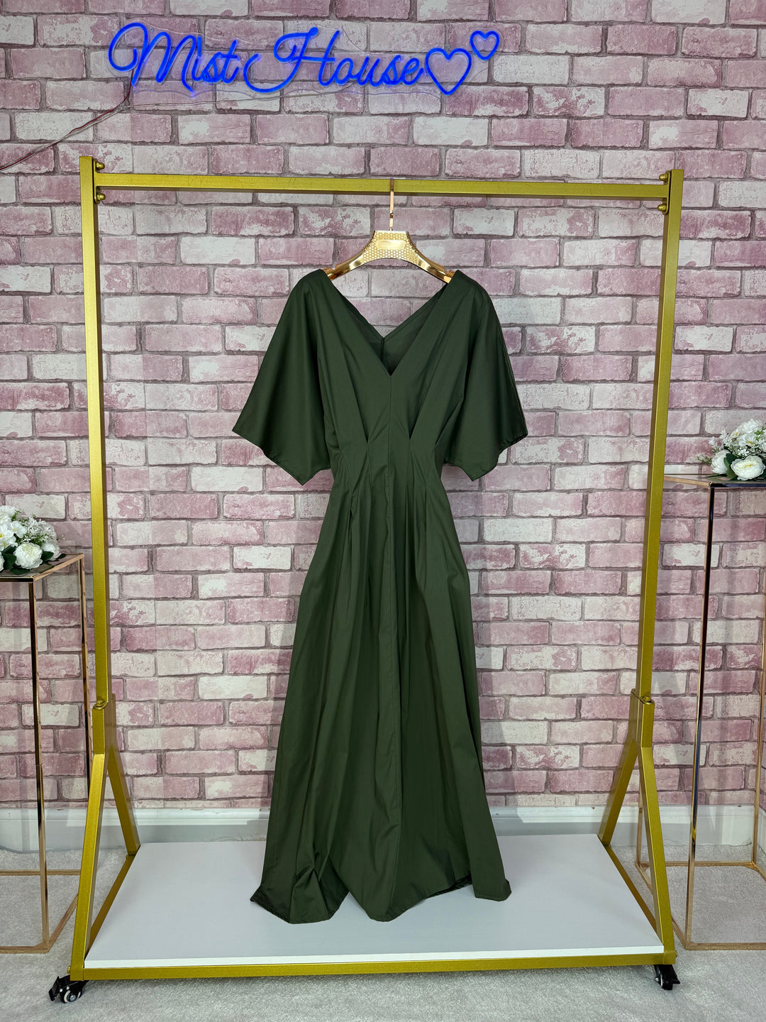 ALAYNA DRESS Mist House One Size UK 6- 14, LENGTH 54 INCHES, BUST SIZE 17 100 PERCENT COTTON
