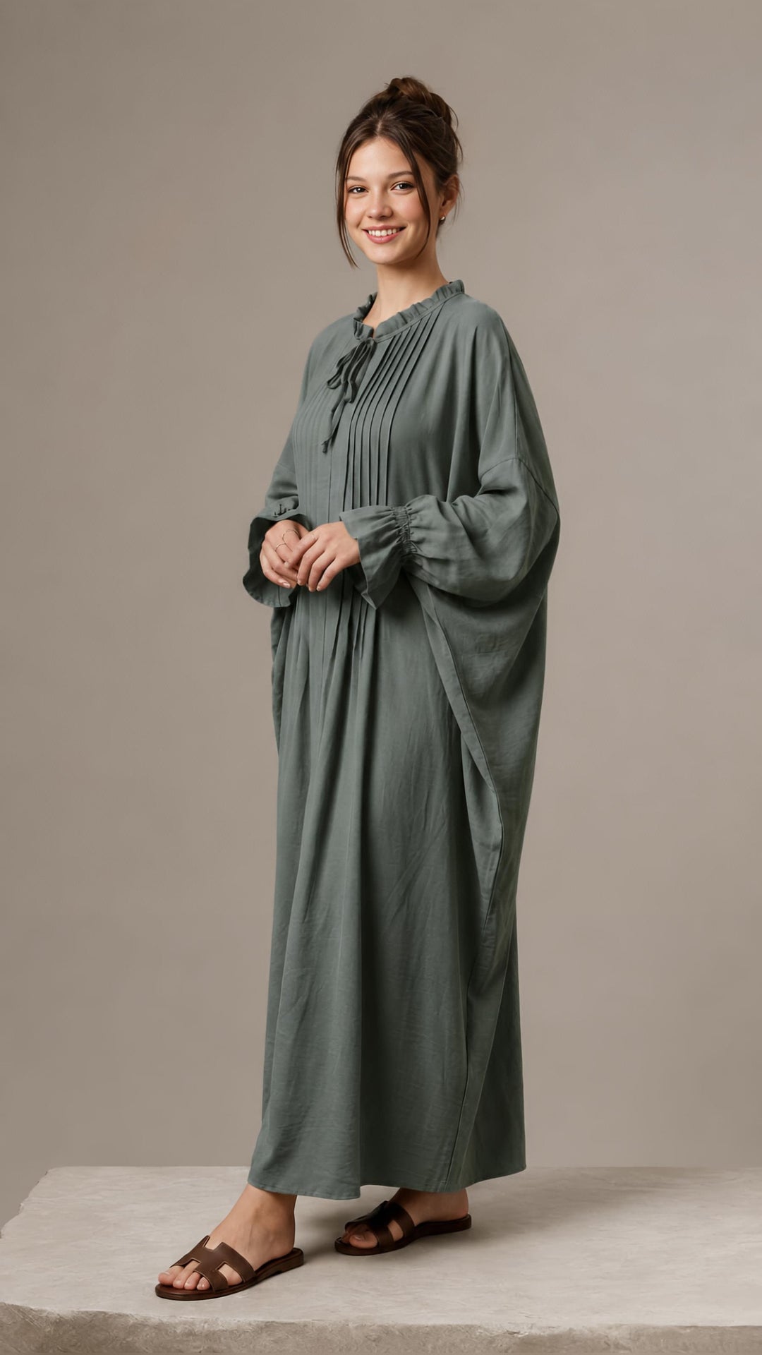 MH Batwing Dress with Inner Drawstring, One Size UK 8-20, Dress Length 53 inches, Chest Size 54 inches, Casual Womenswear Summer Maxi Long Sleeve