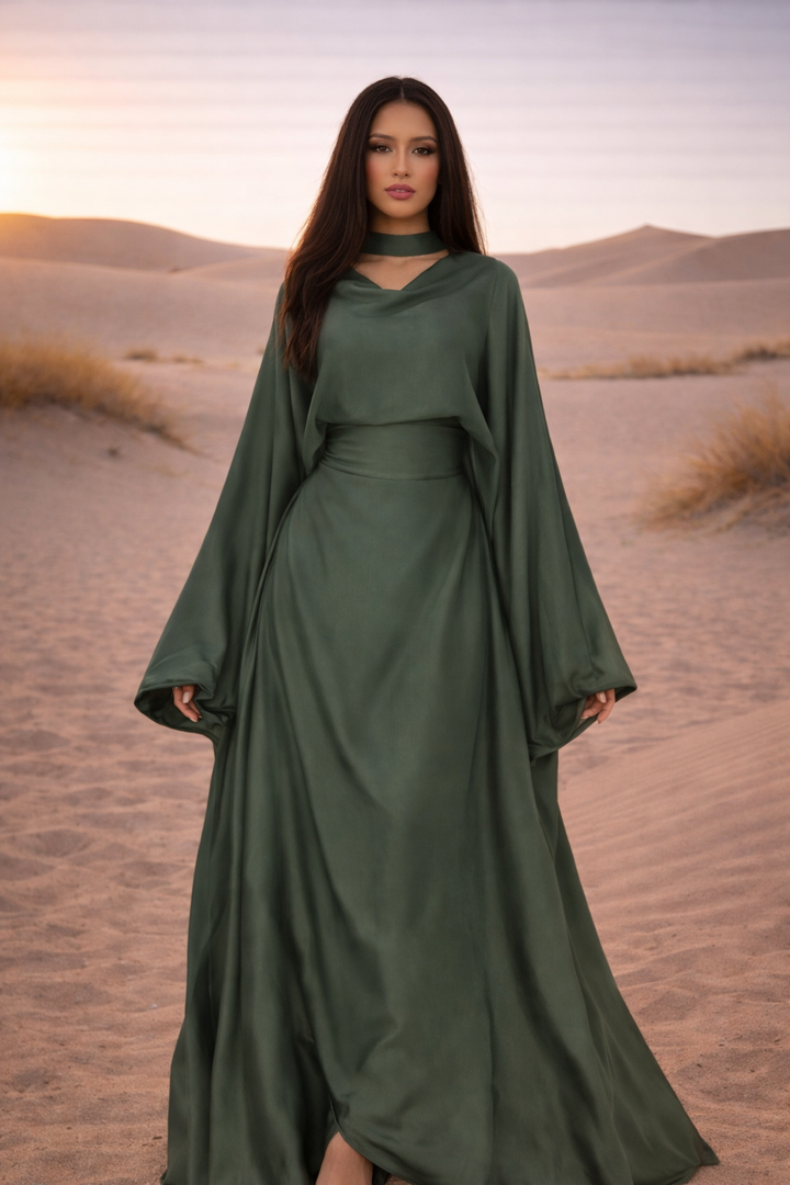 MH Dilara Silk Kaftaan, Adjustable Draw String, One Size UK 8-24, length 54 inches, bust size 52 inches, Casual Womenswear Dress Summer Maxi Basic