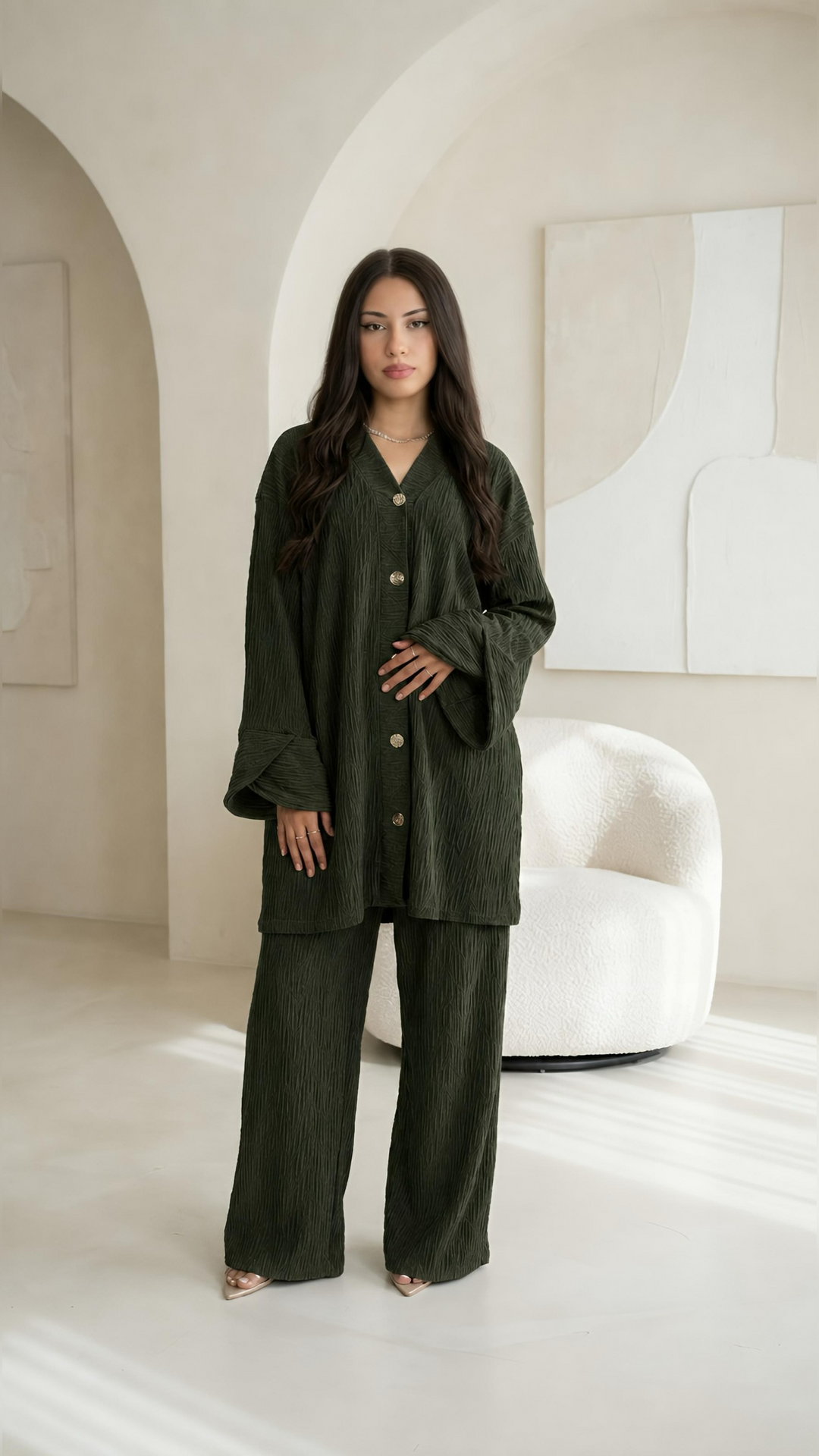 MH Corduroy Co-ord set with Pockets, One Size UK 10-18, Shirt length 32 inches, Chest Size 25 inches, Trouser 40 inches, waist 25 inches  Casual Dress Womenswear Basic