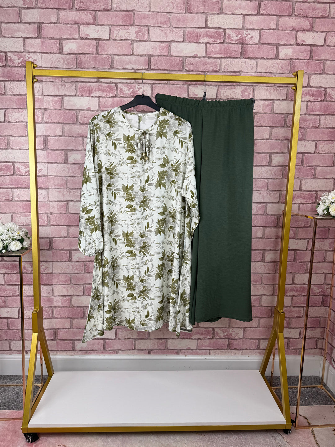 ZAYNE Mist House Two piece Co-ord Set with drawstring in neck, One Size (UK 8-16) viscose fabric Floral Womenswear Casual Dress