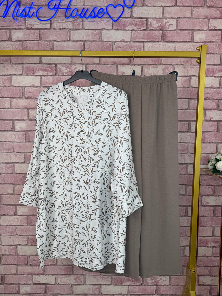 SARA Mist House Two piece Co-ord Set One Size Fits UK 8-18/20
