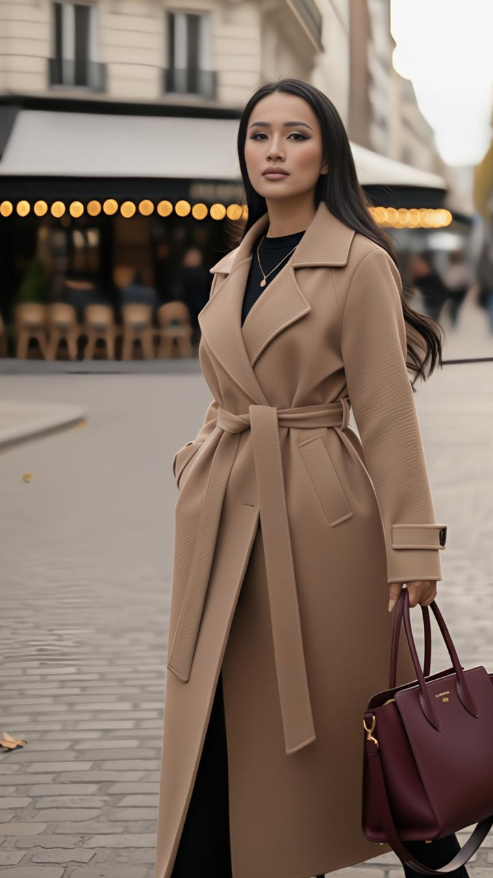 Mist House Premium Trench Coat-Double Lined With Pockets & Button on Sleeves One Size UK 6-16, 41 inches long Womenswear Outerwear Basic