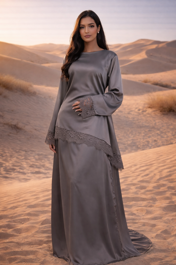 MH Premium Silk Satin Laced Detail Shirt with Skirt , One Size UK 8-16. shirt length 25 inches, Bust size 24 inches, trouser length 39 inches, hip size 22 inches. Casual Womenswear Summer Basic Long Sleeve Long Sleeve
