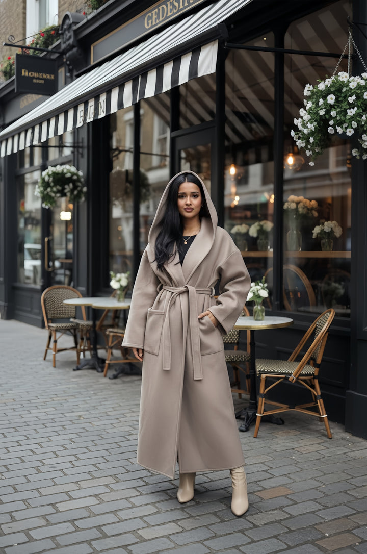 MH (MIA) Hoodie Long Coat with Pockets  One Size UK 10-20 Womenswear Outerwear