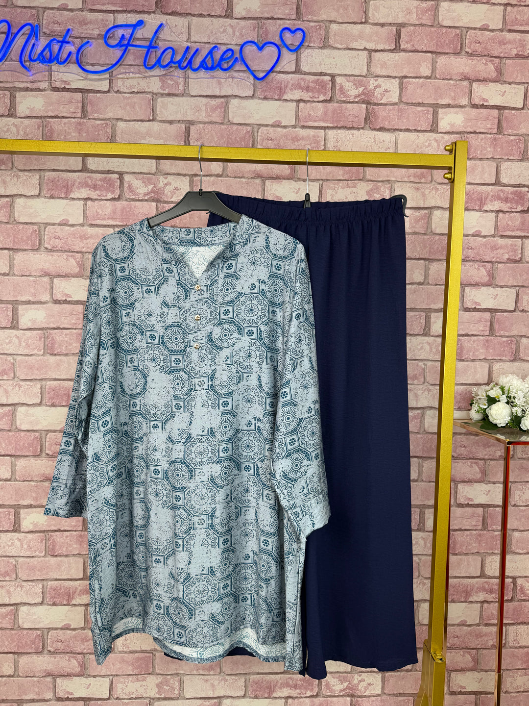 SARA Mist House Two piece Co-ord Set One Size Fits UK 8-18/20