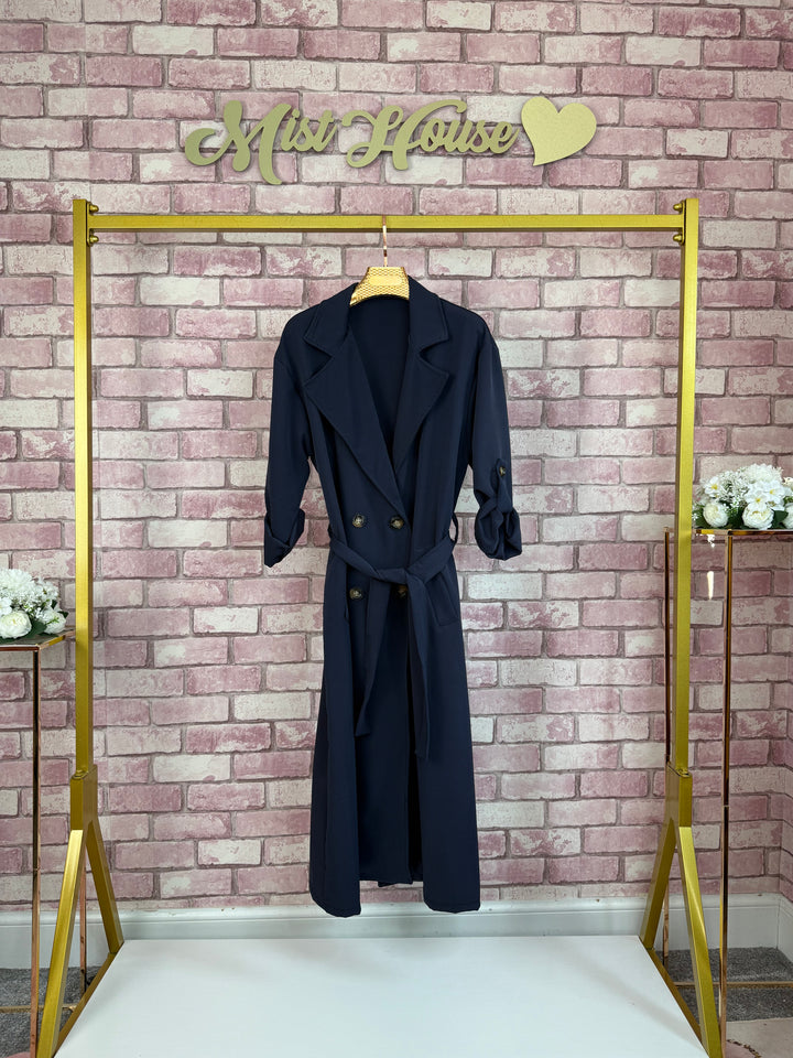 Mist House plain lightweight trench jacket coat button up casual coat Size 8-16, bust size 22 inches, length 45 inches Womenswear