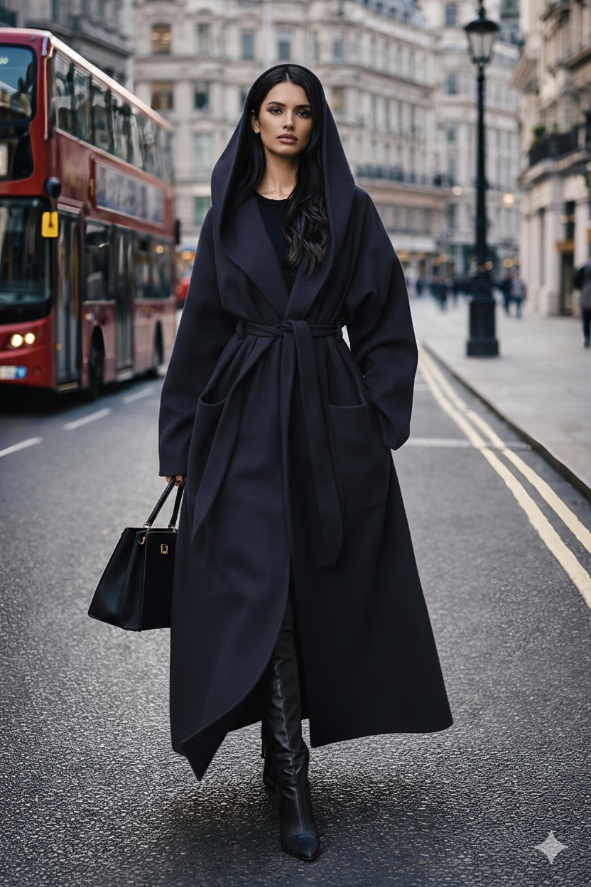 MH (MIA) Hoodie Long Coat with Pockets  One Size UK 10-20 Womenswear Outerwear