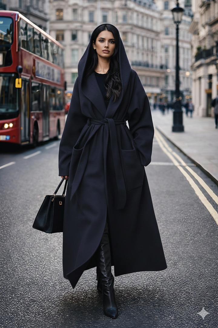 MH (MIA) Hoodie Long Coat with Pockets  One Size UK 10-20 Womenswear Outerwear