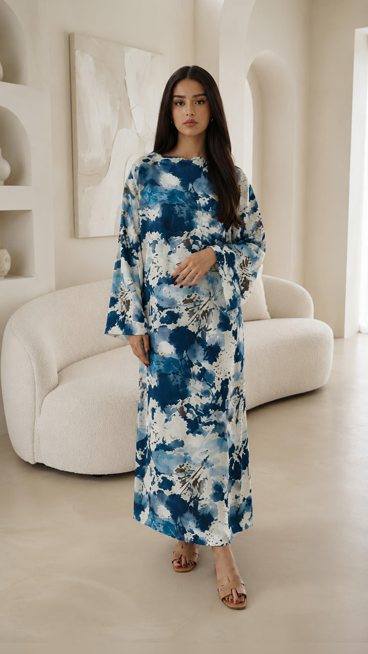 MH Floral Dress, One Size UK 10-20, Dress length 54 inches, chest size 26 inches Casual Womenswear Summer Long Sleeve