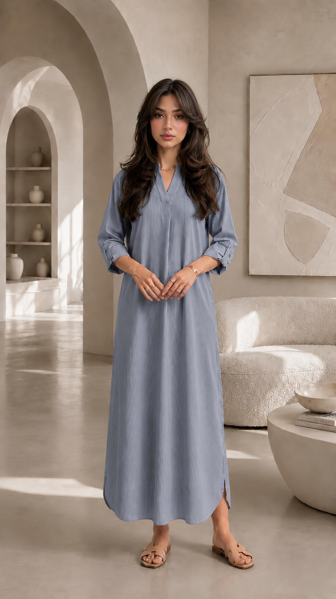 Lina Longline Shirt Dress for Women - One Size (UK 8-16), Length 52” - Womenswear, Top