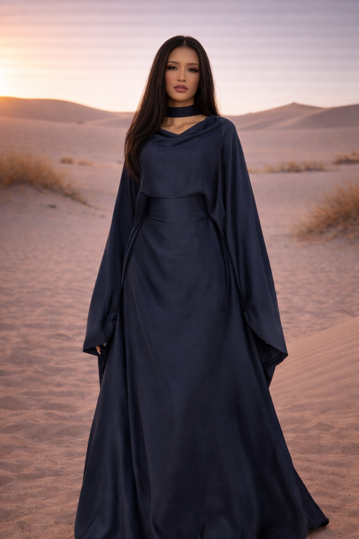 MH Dilara Silk Kaftaan, Adjustable Draw String, One Size UK 8-24, length 54 inches, bust size 52 inches, Casual Womenswear Dress Summer Maxi Basic