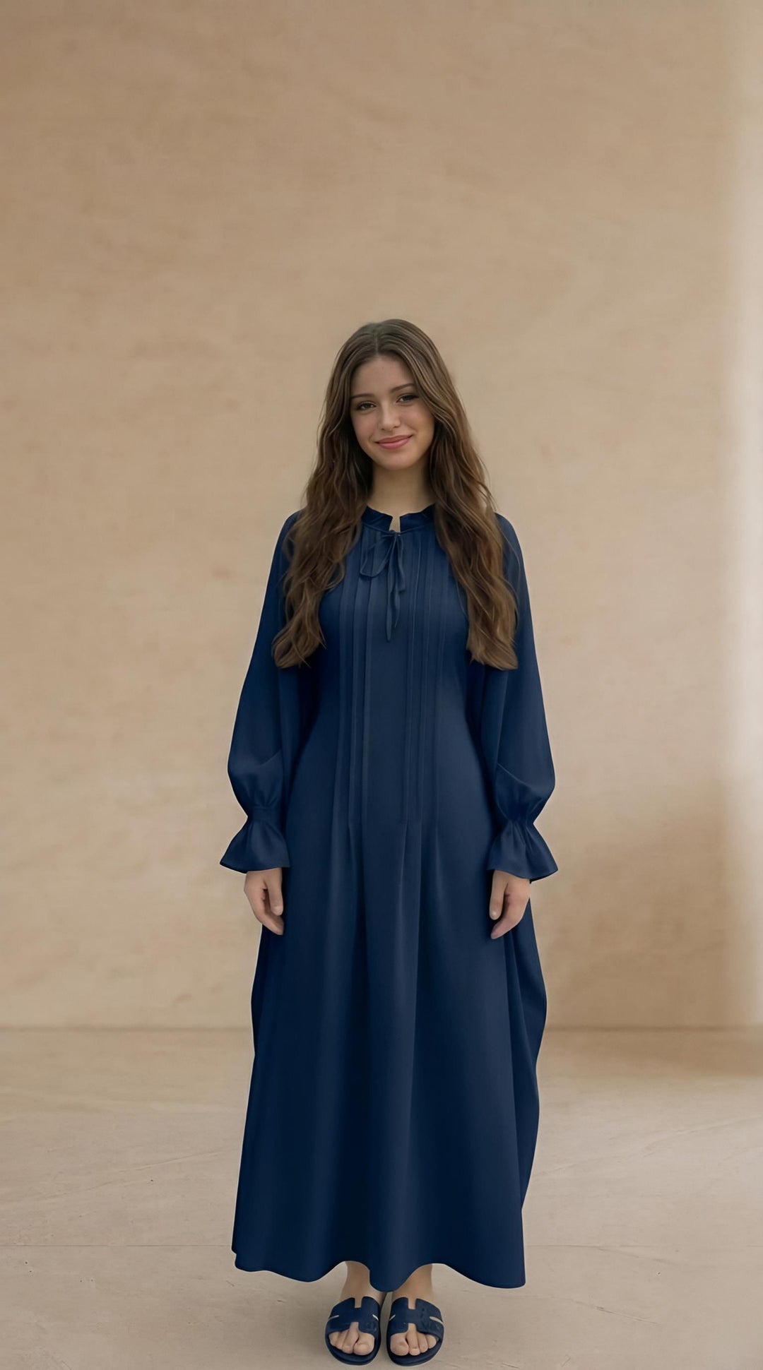 MH Batwing Dress with Inner Drawstring, One Size UK 8-20, Dress Length 53 inches, Chest Size 54 inches, Casual Womenswear Summer Maxi Long Sleeve