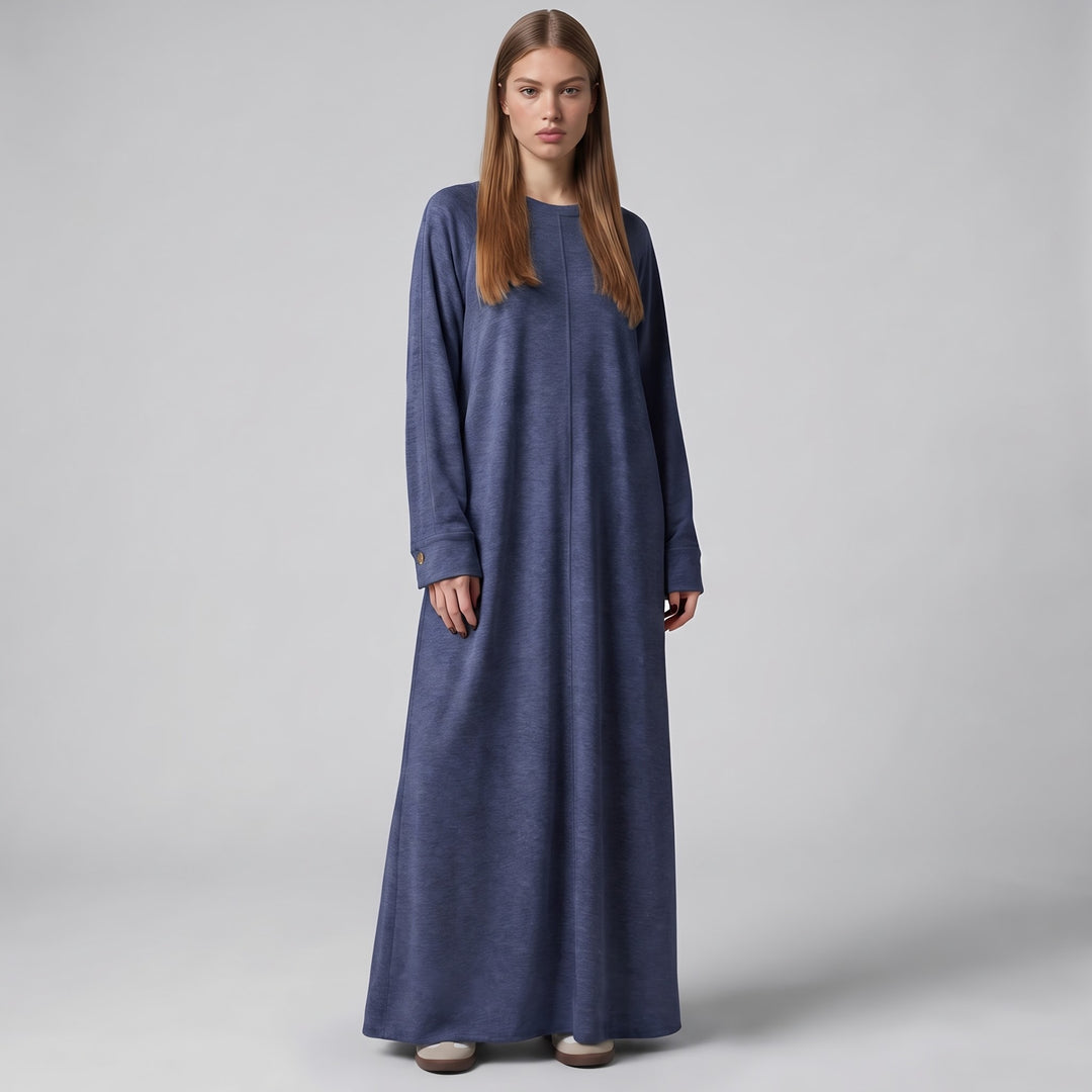 MH Viscose Dress One Size UK 10-18, Length 52 inches & Chest 25 inches,  Casual Womenswear Summer Maxi Basic Long Sleeve