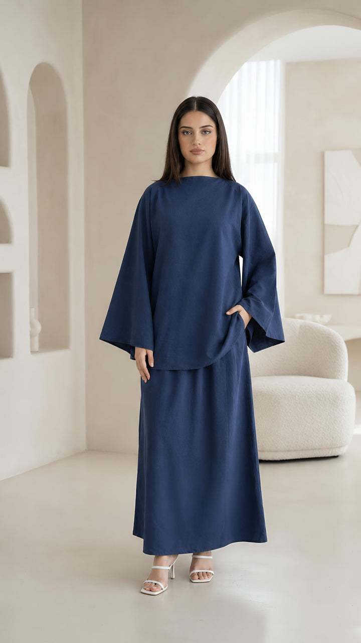 MH Premium Soft Viscose Flared Sleeves Shirt and Skirt with Pockets, One size UK 10-18, Shirt length 27 inches, chest 23 inches, trouser length 41 inches, waist 24 inches