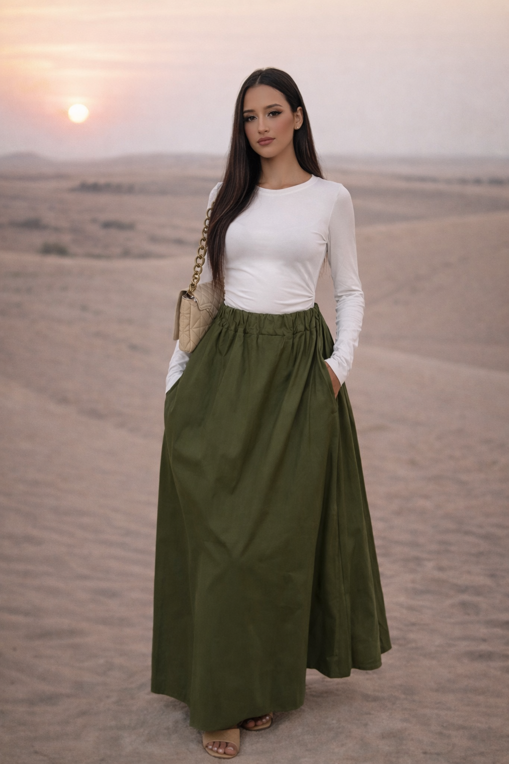MH Wide Leg Trouser with Adjustable Belt, One size UK 6-14, Length 40 inches, Hip size 18 inches, Pants Womenswear Bottom Basic