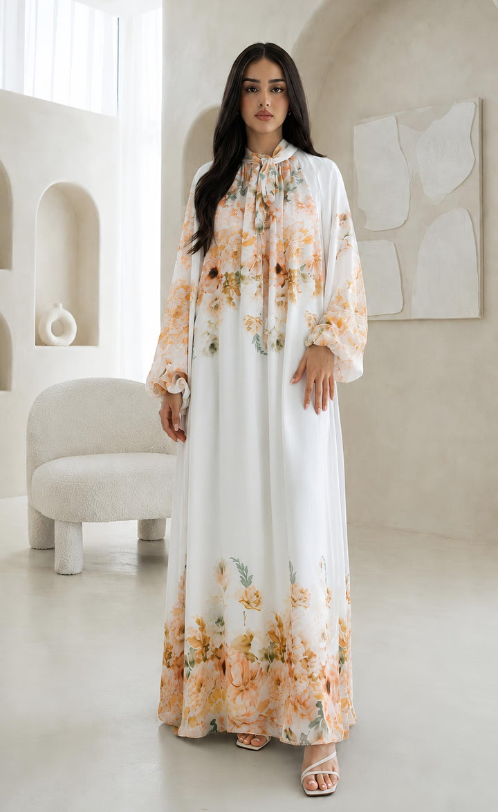 MH Chiffon Dress with Inner Lining One Size UK 10-20 Length 54 Inches Chest 26 Inches Elegant Flowing Design Casual Womenswear Summer Basic Long Sleeve Maxi