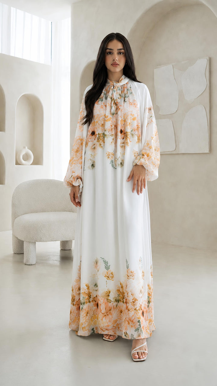 MH Chiffon Dress with Inner Lining One Size UK 10-20 Length 54 Inches Chest 26 Inches Elegant Flowing Design Casual Womenswear Summer Basic Long Sleeve Maxi