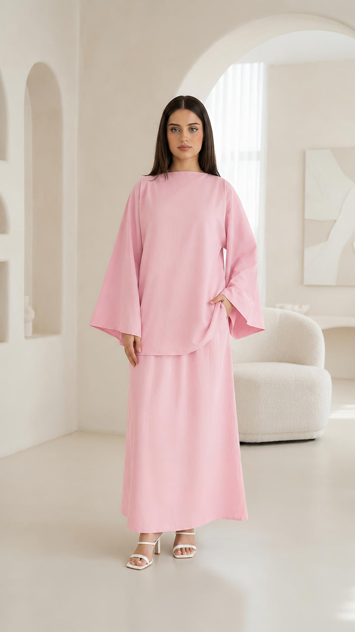 MH Premium Soft Viscose Flared Sleeves Shirt and Skirt with Pockets, One size UK 10-18, Shirt length 27 inches, chest 23 inches, trouser length 41 inches, waist 24 inches