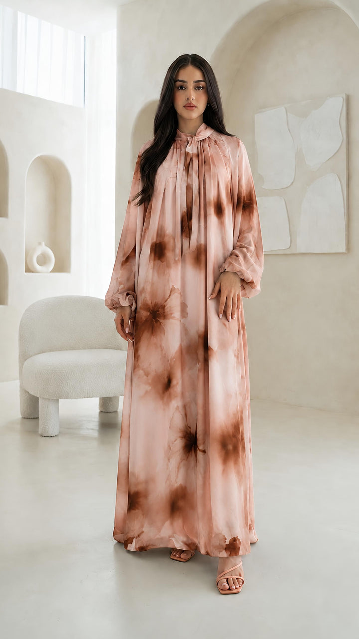 MH Chiffon Dress with Inner Lining One Size UK 10-20 Length 54 Inches Chest 26 Inches Elegant Flowing Design Casual Womenswear Summer Basic Long Sleeve Maxi