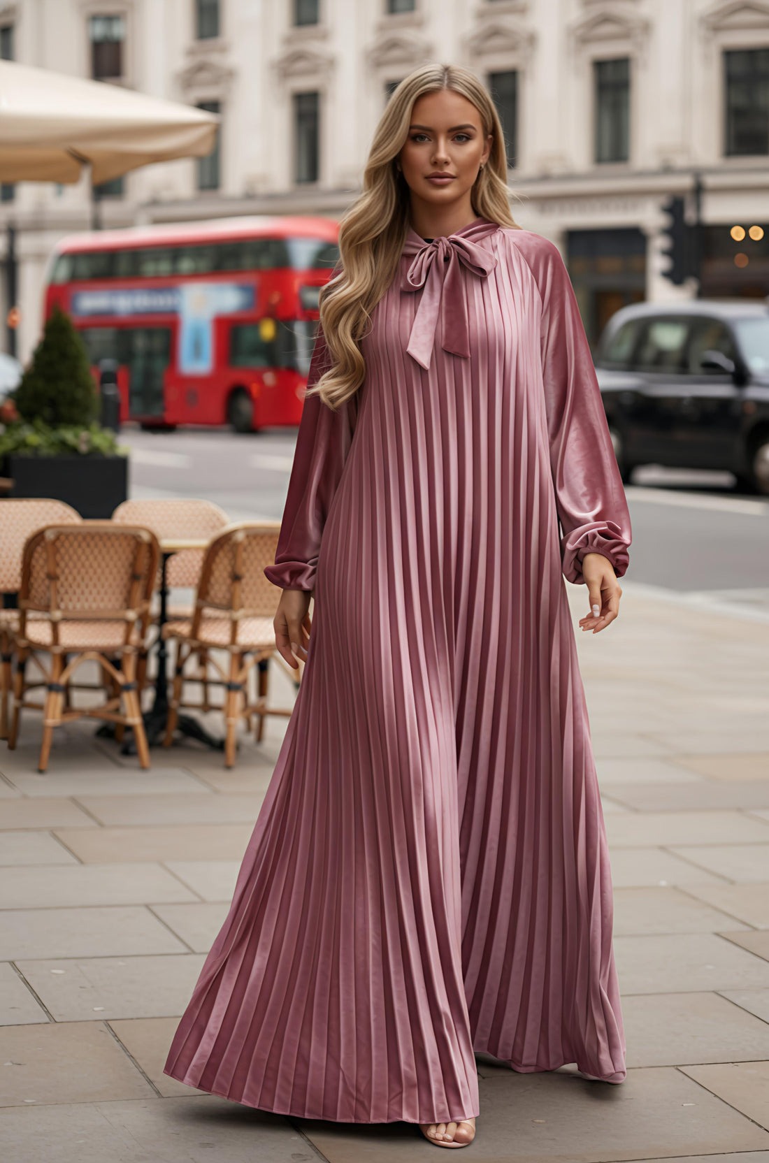 MIST HOUSE {Jasmine} Premium Velvet Pleated Material Maxi dress