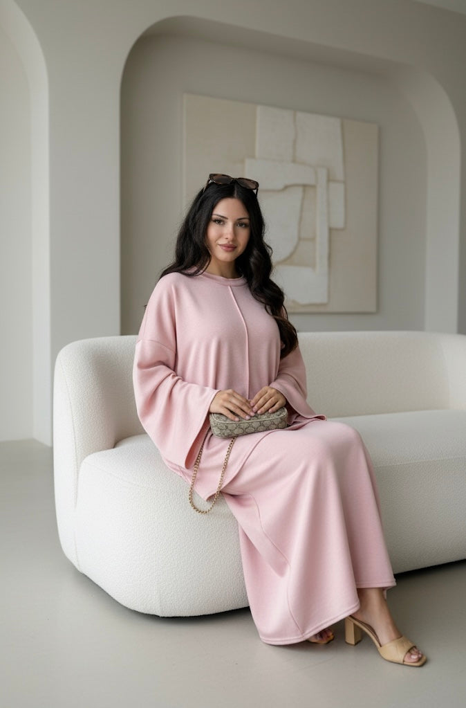Layla Coord Skirt Set- One Size (UK 10-20), Premium Quality, Comfy, Cozy & Elegant Womenswear Casual Basic Long Sleeve