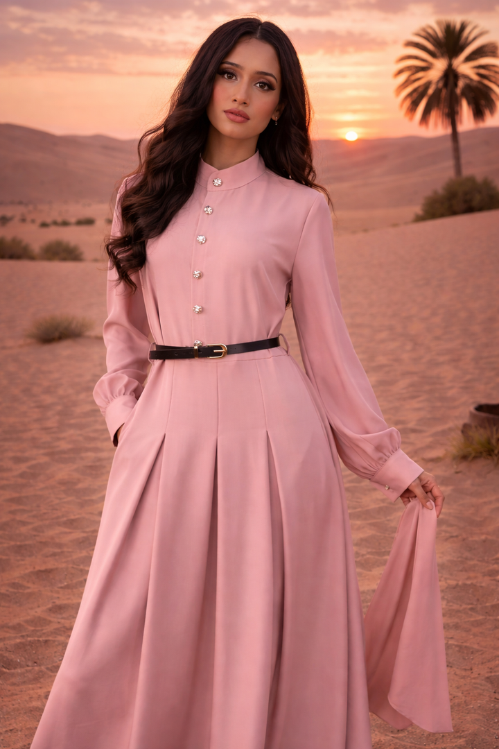MH Premium Viscose Dress with Pockets, Belt and Scarf, One Size UK 8-16, 52 inches long, bust size 20 inchesm Maxi Basic Summer Womenswear Casual