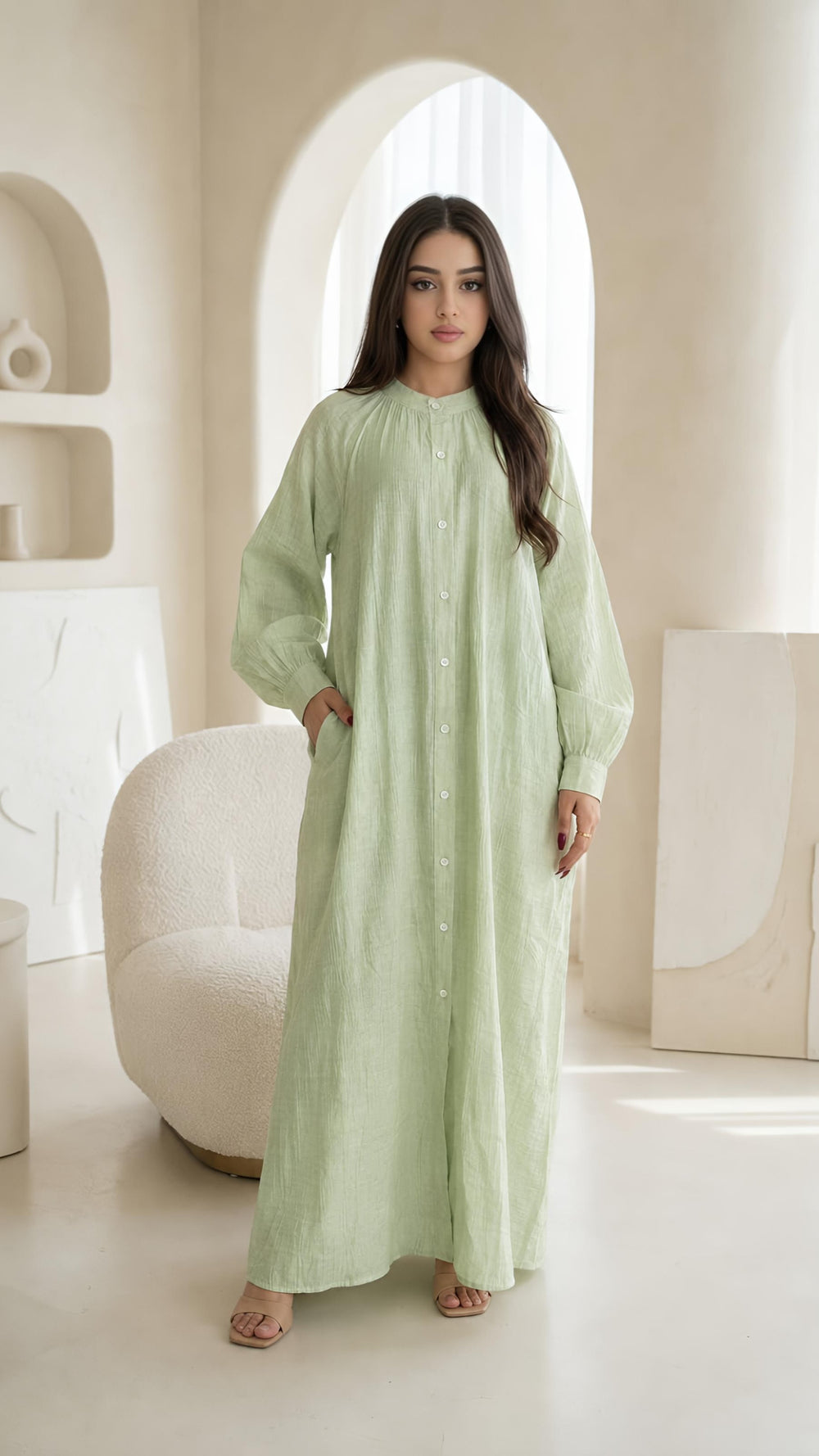 MH Viscose Floral Dress with Pockets, One Size UK 10-20, Dress Length 52 inches, Chest size 29,  Casual Womenswear Summer Maxi Basic Long Sleeve