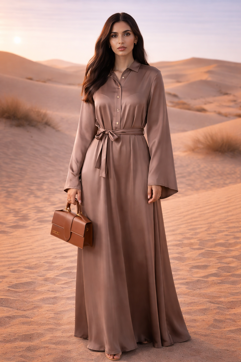 MH Silk Satin Dress, One Size UK 10-20, Dress Length 54 inches, chest size 25 inches Casual Womenswear Summer Maxi Long Sleeve