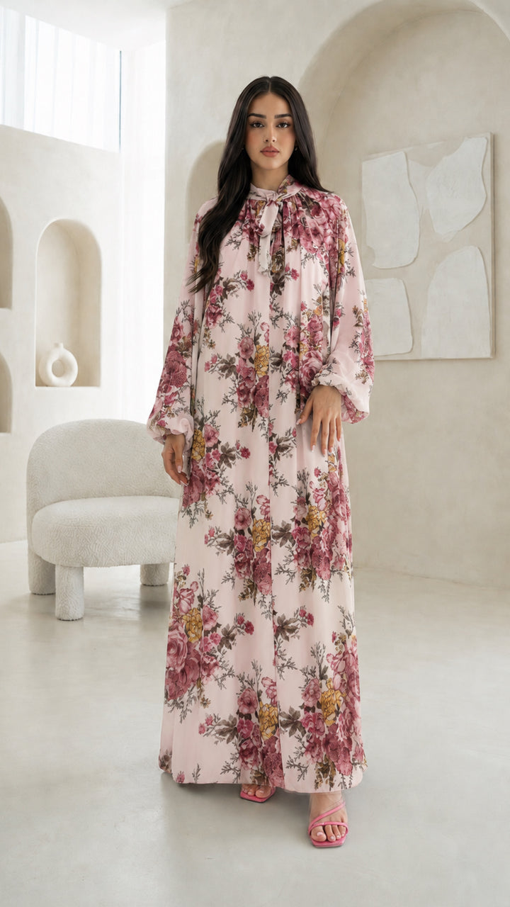 MH Chiffon Dress with Inner Lining One Size UK 10-20 Length 54 Inches Chest 26 Inches Elegant Flowing Design Casual Womenswear Summer Basic Long Sleeve Maxi