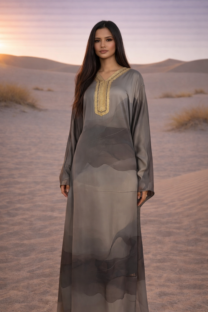 MH Darul Baida Kaftan/Abaya, One Size UK 10-22, Length 54 inches, Chest Size 32 inches Inner Adjustable Drawstring
