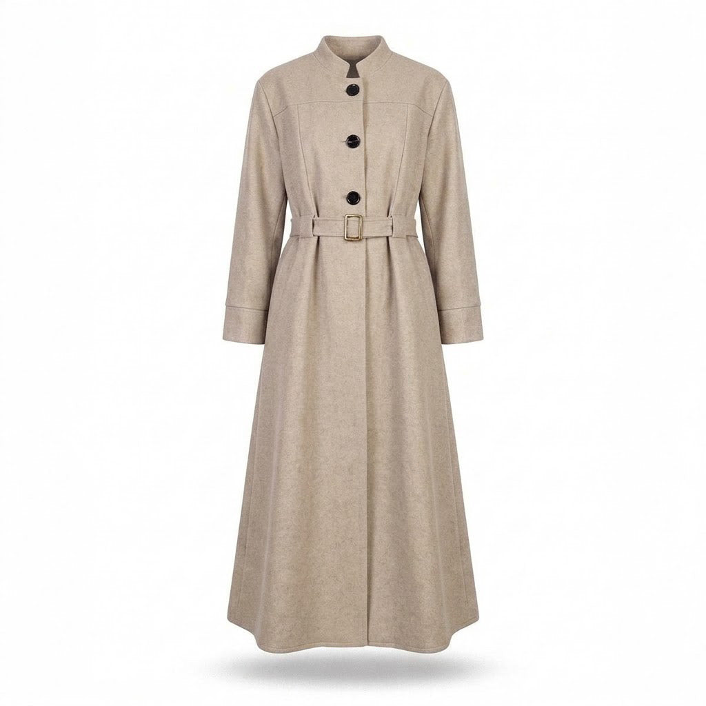 MH Wool Blend Jacket with Belt, One Size UK 10-18, Length 50 inches & Chest 25 inches Tops Womenswear