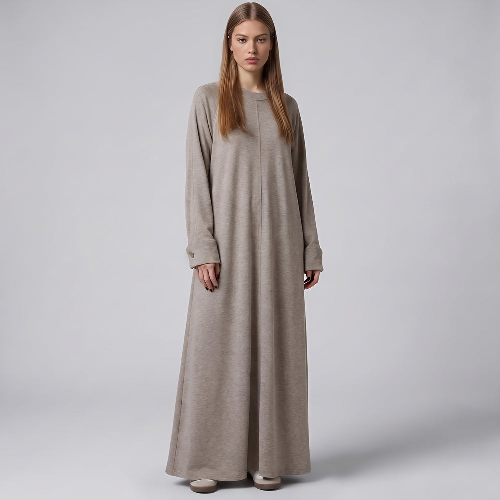 MH Viscose Dress One Size UK 10-18, Length 52 inches & Chest 25 inches,  Casual Womenswear Summer Maxi Basic Long Sleeve