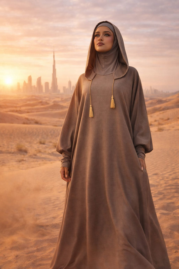 MH Moroccan Hoodie Batwing Abaya One Size UK 10-24,Length 55 inches, Bust size 40 inches