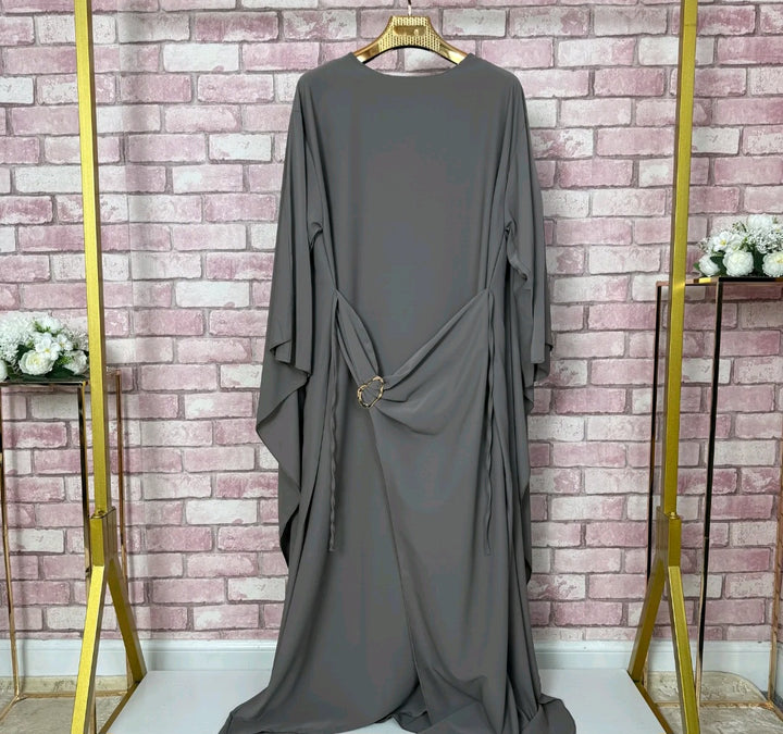 MH Cape Dress With Golden Buckle and Drawstring, One Size UK 8-16/18, Dress Length 54 inches. Chest Size 24 inches, Casual Womenswear Summer Maxi Basic Basic Long Sleeve