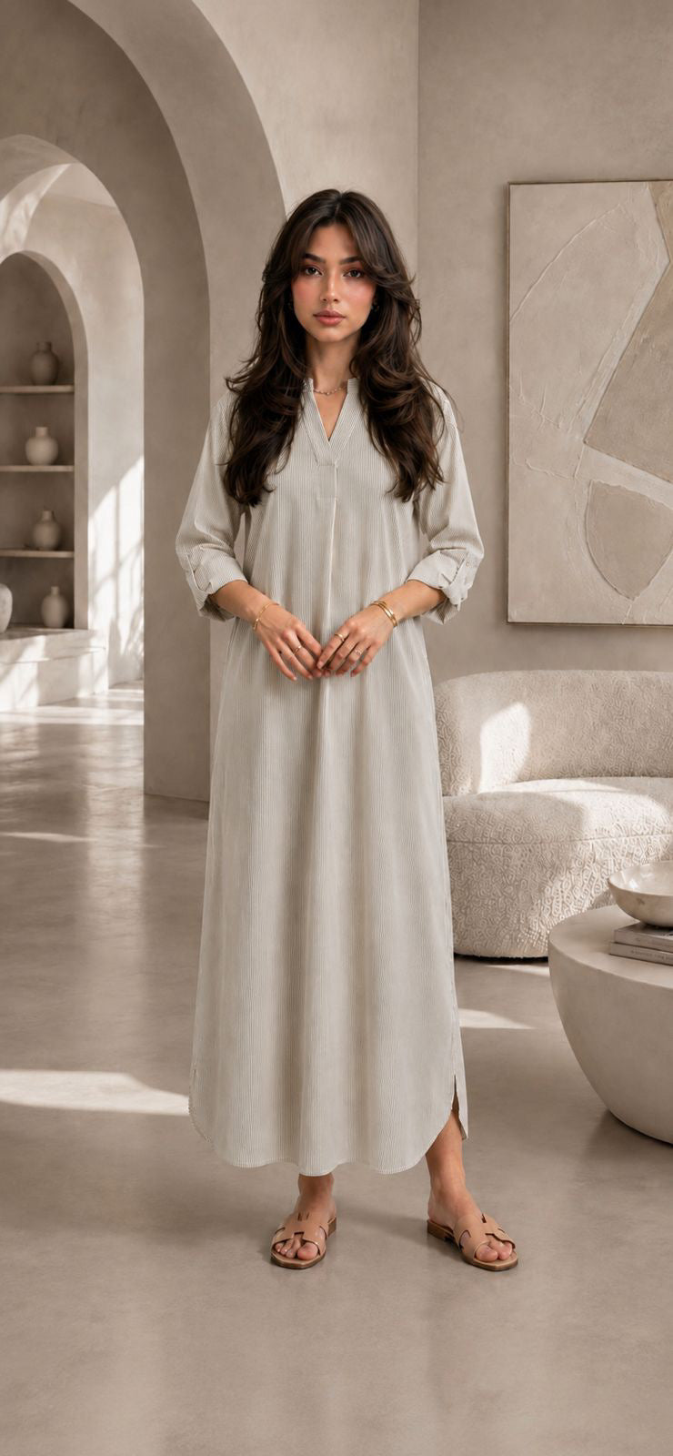Lina Longline Shirt Dress for Women - One Size (UK 8-16), Length 52” - Womenswear, Top
