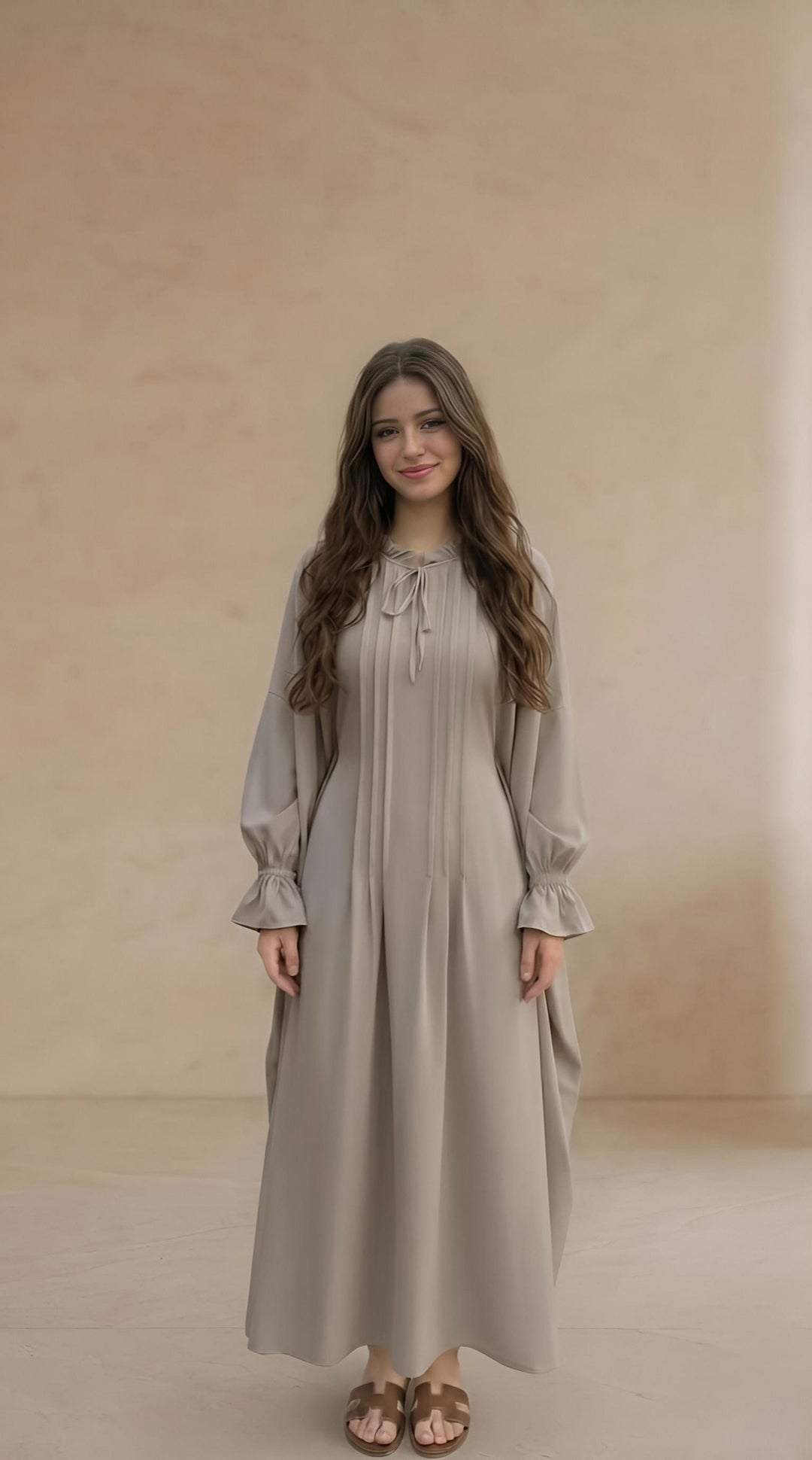 MH Batwing Dress with Inner Drawstring, One Size UK 8-20, Dress Length 53 inches, Chest Size 54 inches, Casual Womenswear Summer Maxi Long Sleeve