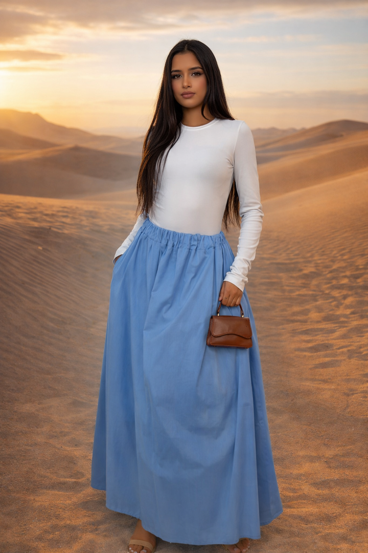 MH Wide Leg Trouser with Adjustable Belt, One size UK 6-14, Length 40 inches, Hip size 18 inches, Pants Womenswear Bottom Basic