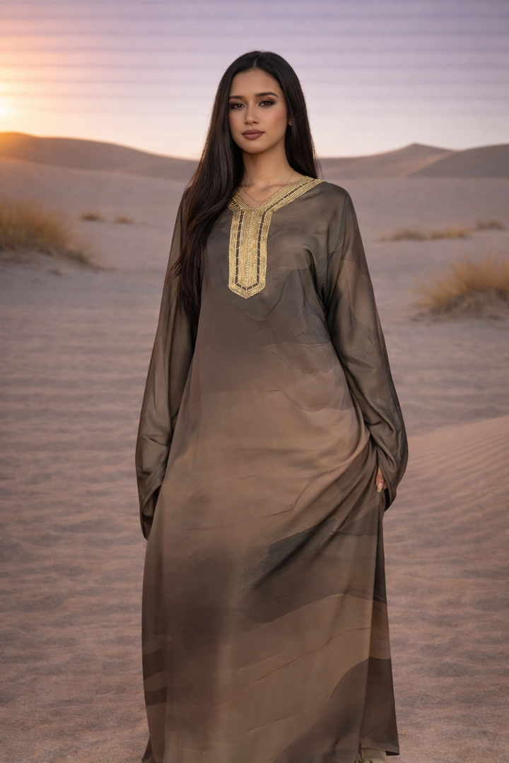 MH Darul Baida Kaftan/Abaya, One Size UK 10-22, Length 54 inches, Chest Size 32 inches Inner Adjustable Drawstring