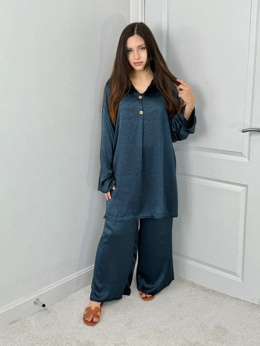 Midnight Mystery - Silk Satin Co-Ord