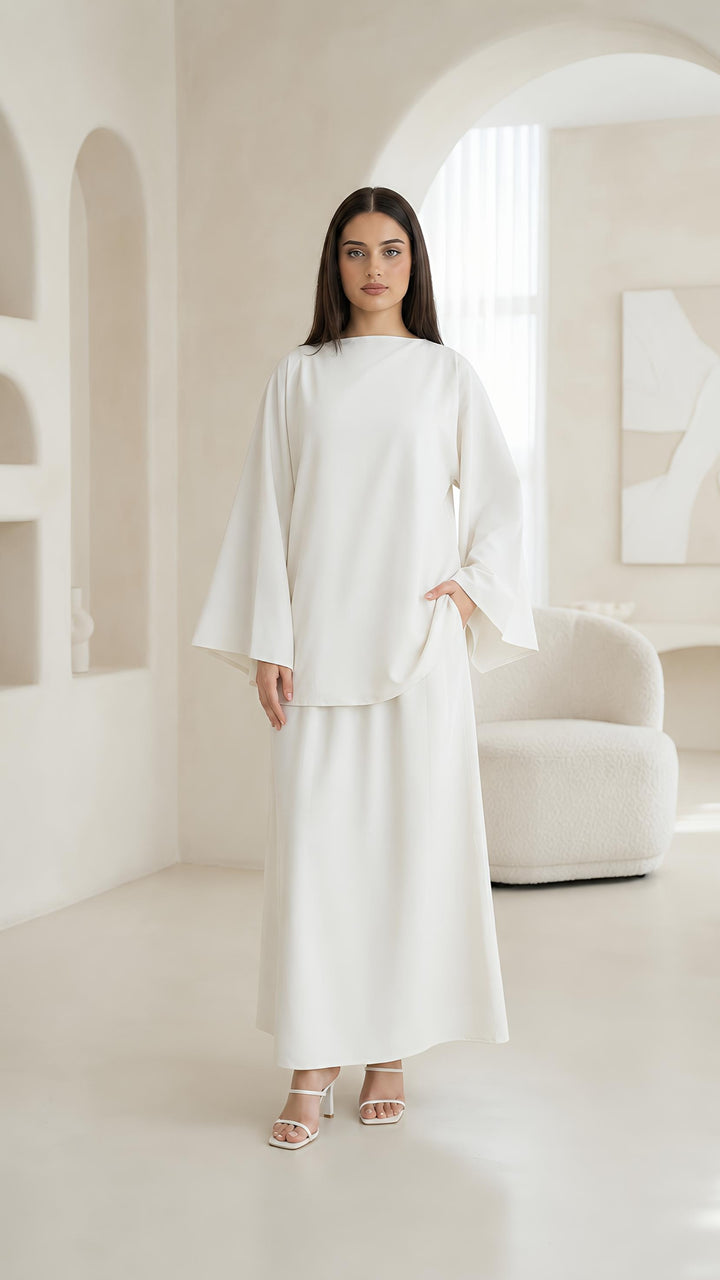 MH Premium Soft Viscose Flared Sleeves Shirt and Skirt with Pockets, One size UK 10-18, Shirt length 27 inches, chest 23 inches, trouser length 41 inches, waist 24 inches
