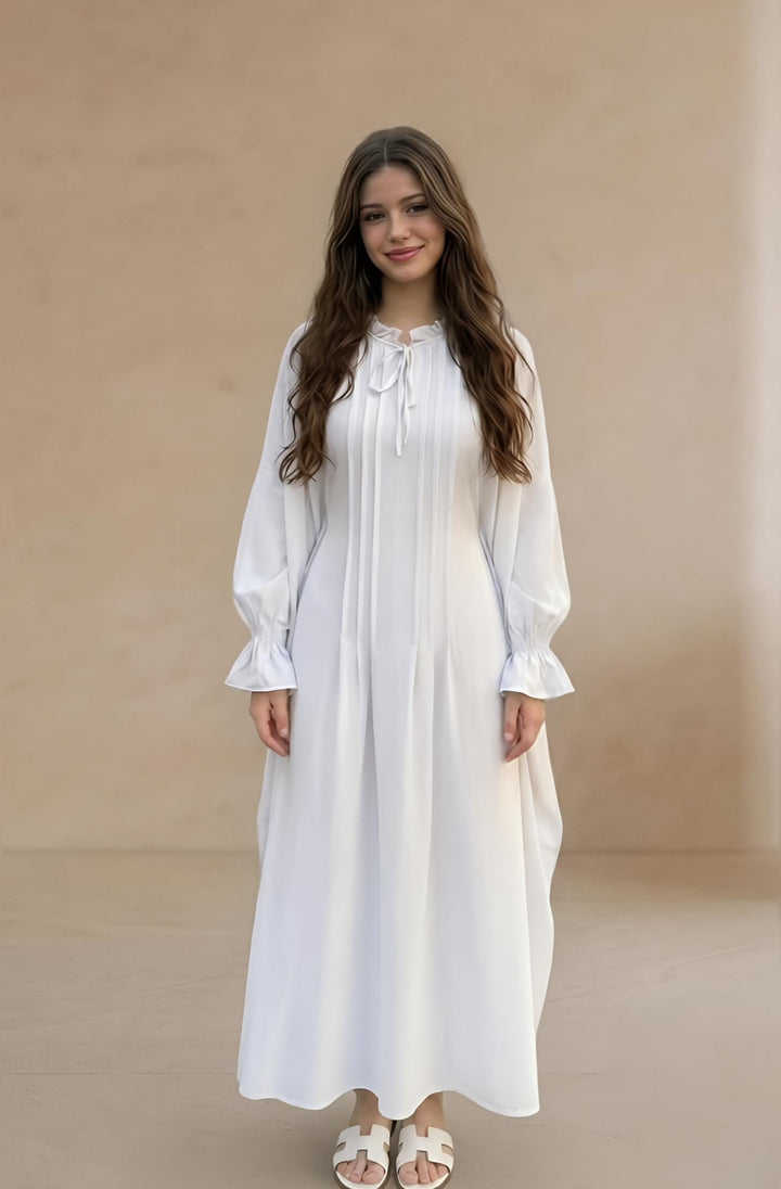 MH Batwing Dress with Inner Drawstring, One Size UK 8-20, Dress Length 53 inches, Chest Size 54 inches, Casual Womenswear Summer Maxi Long Sleeve